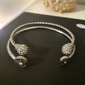 Guess Silver Crystal-Embellished Bracelet